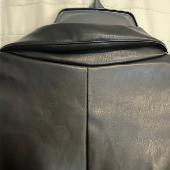 Nordstrom Open Edit Women's Oversized Faux/Vegan Leather Blazer, Black, XL - Picture 9 of 9